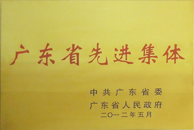 我司被授予“广东省先进集体”荣誉称号